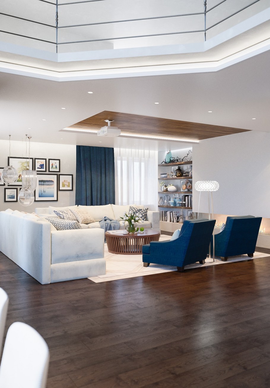 Кухня гостиная в минималистичном стиле