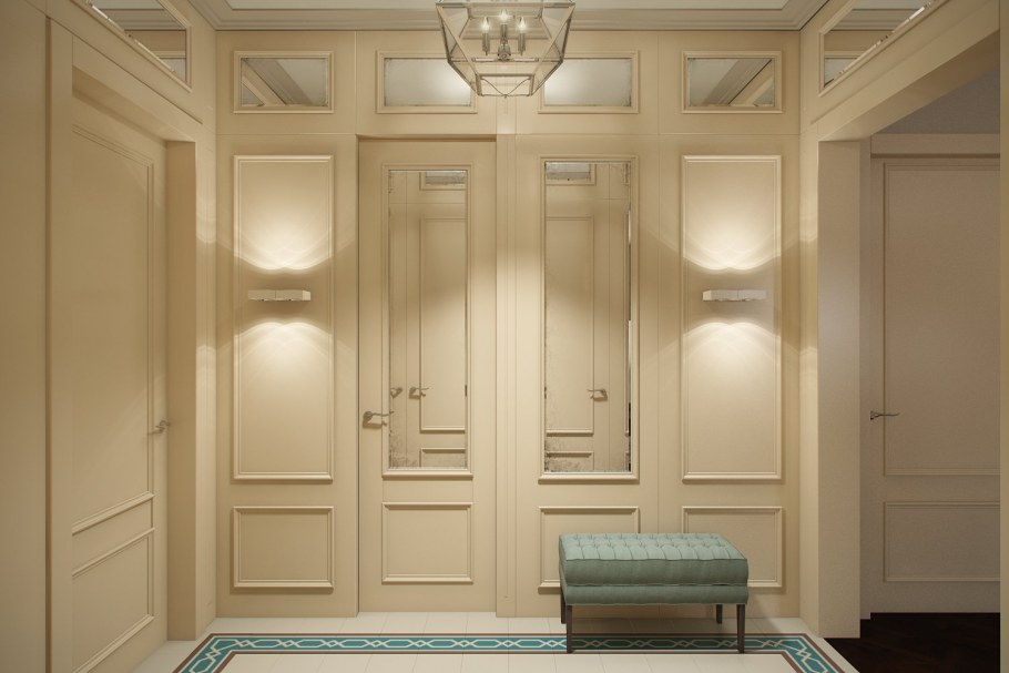 Стеновые панели Неоклассика и зеркало