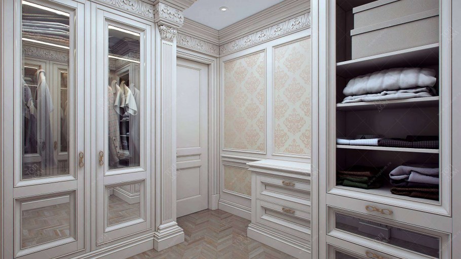 Гардеробный шкаф в классическом стиле