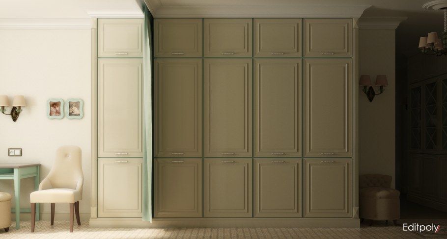 Встроенный шкаф с молдингами