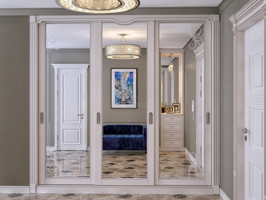 Шкаф-купе классика в прихожую