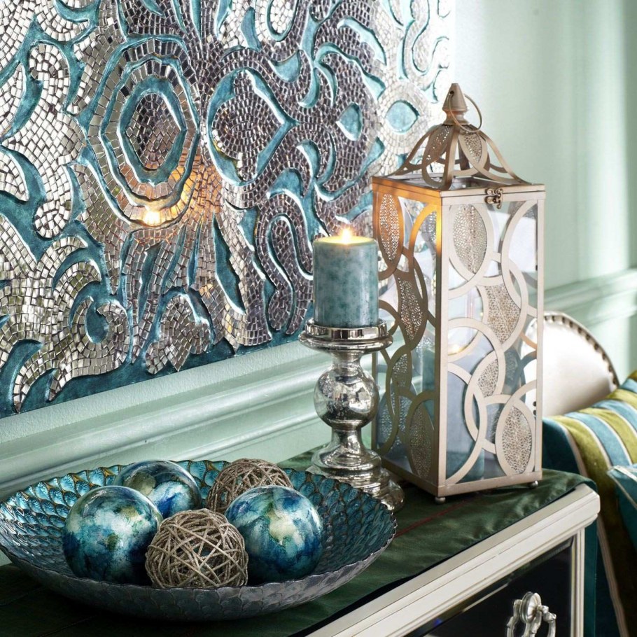 Бирюза и золото в интерьере