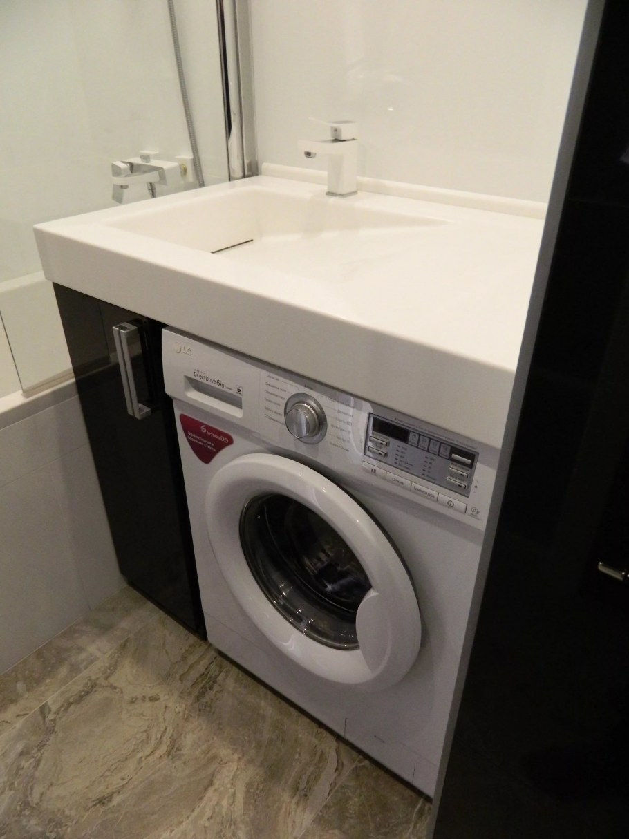 Раковина Aqua Symphony solo Blues r 55х80 над стиральной машиной