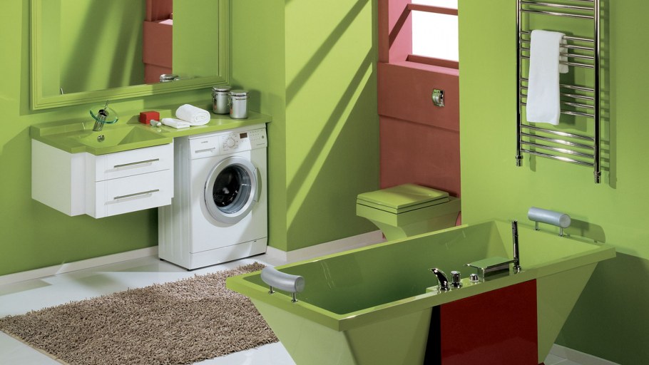 Стиральная машинка под раковиной