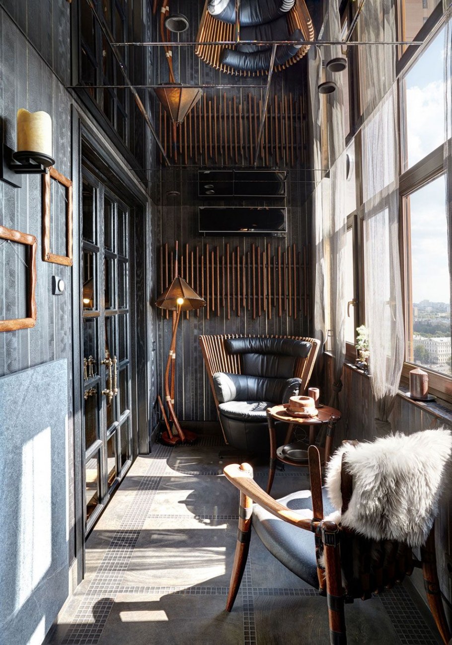 Балкон в стиле лофт