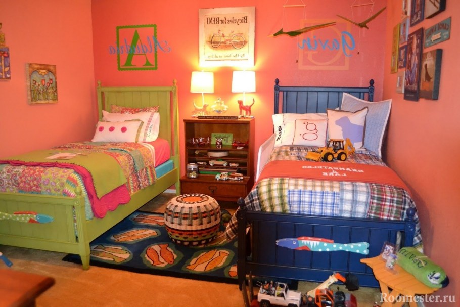 Интерьер спальни для мальчика и девочки