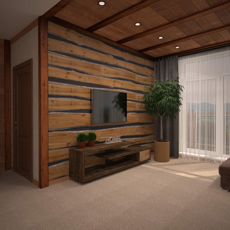 Дерево в интерьере лофт