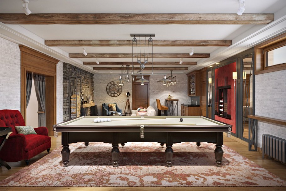 Бильярдная комната в частном доме