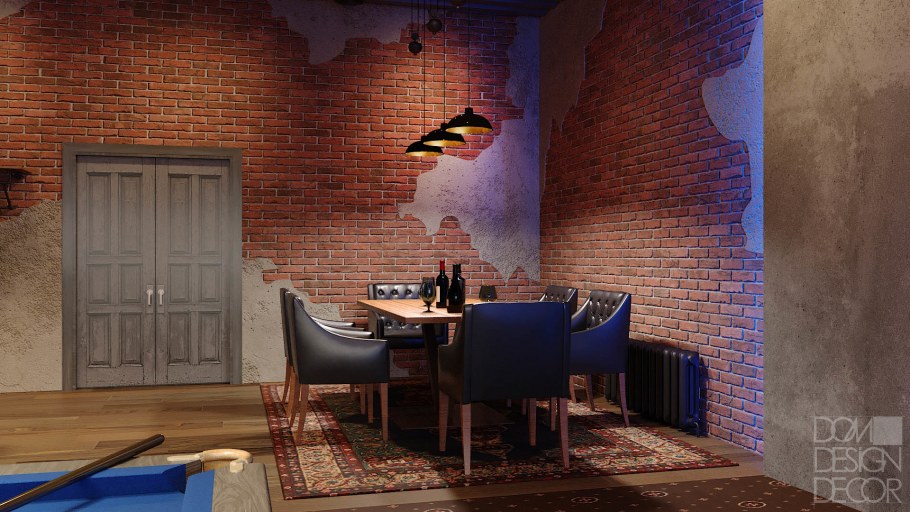 Фальшбалки в интерьере бильярдной