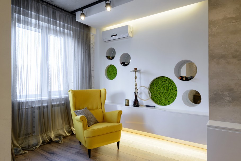 Интерьер с салатовыми акцентами