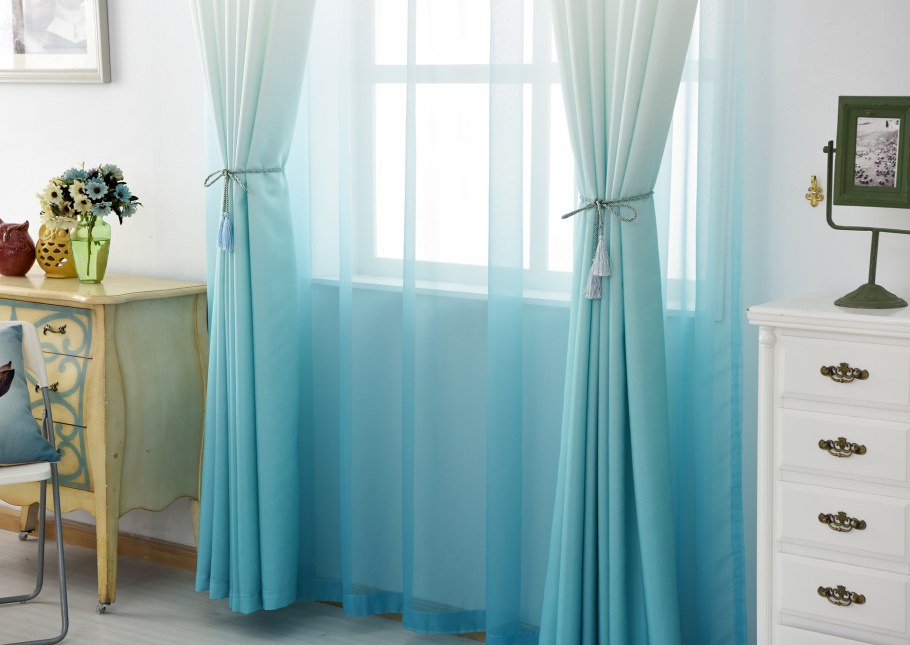 Серо желтые шторы