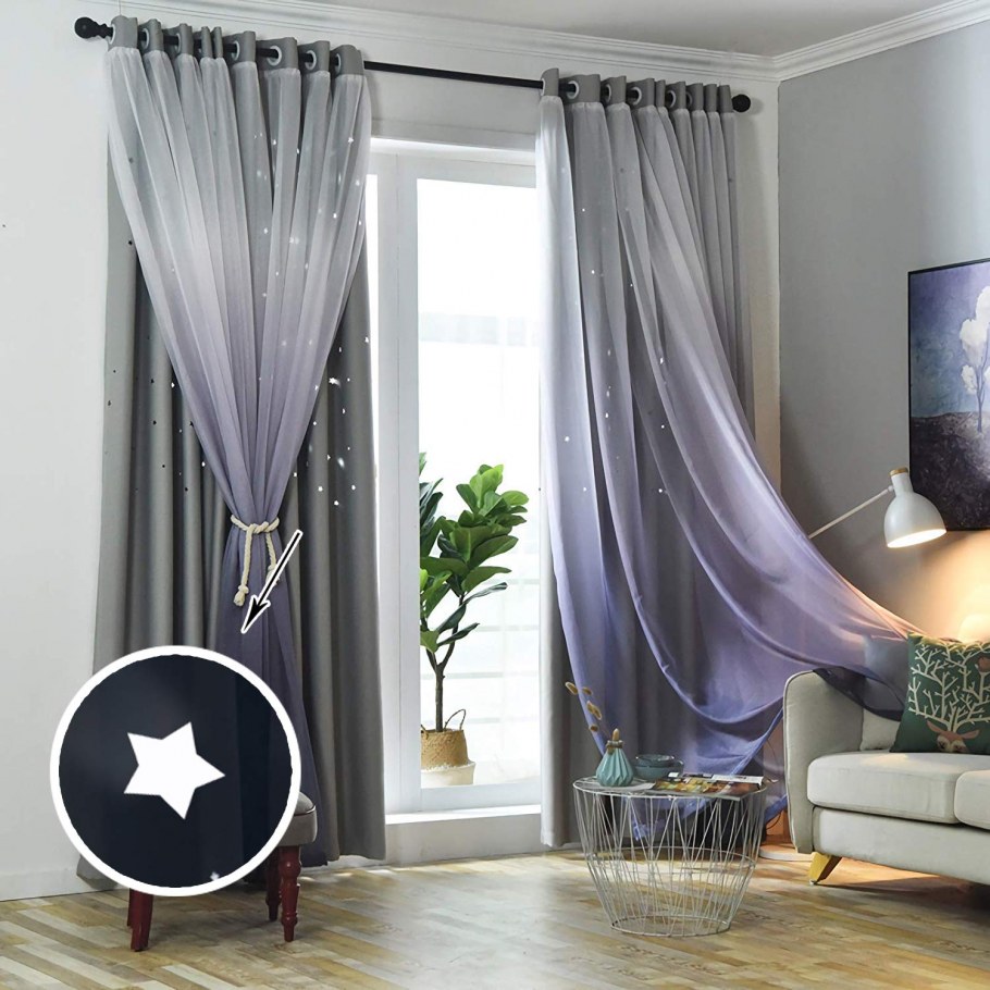 Бело серебристые шторы