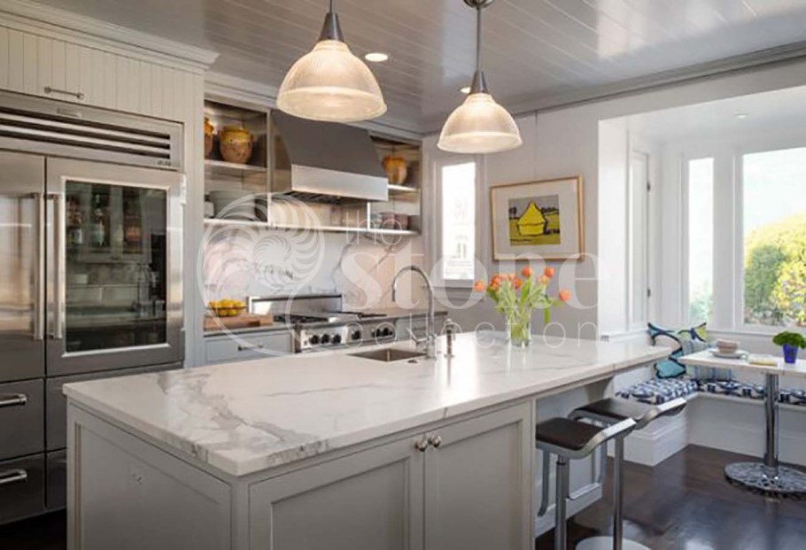 Фартук для кухни серый мрамор