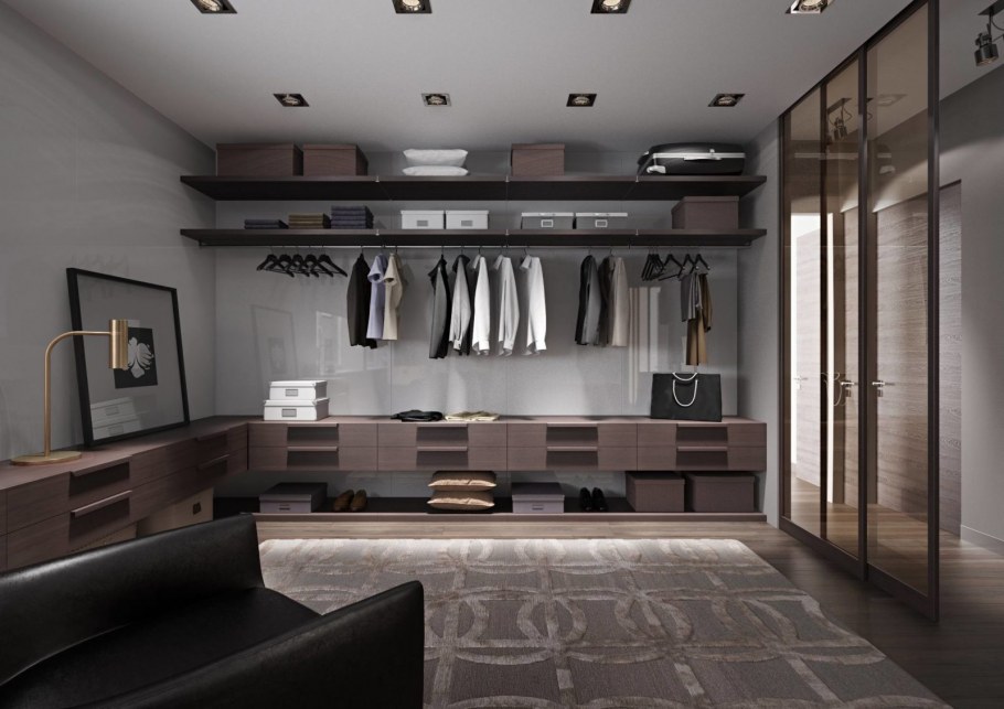 Интерьер мужской гардеробной