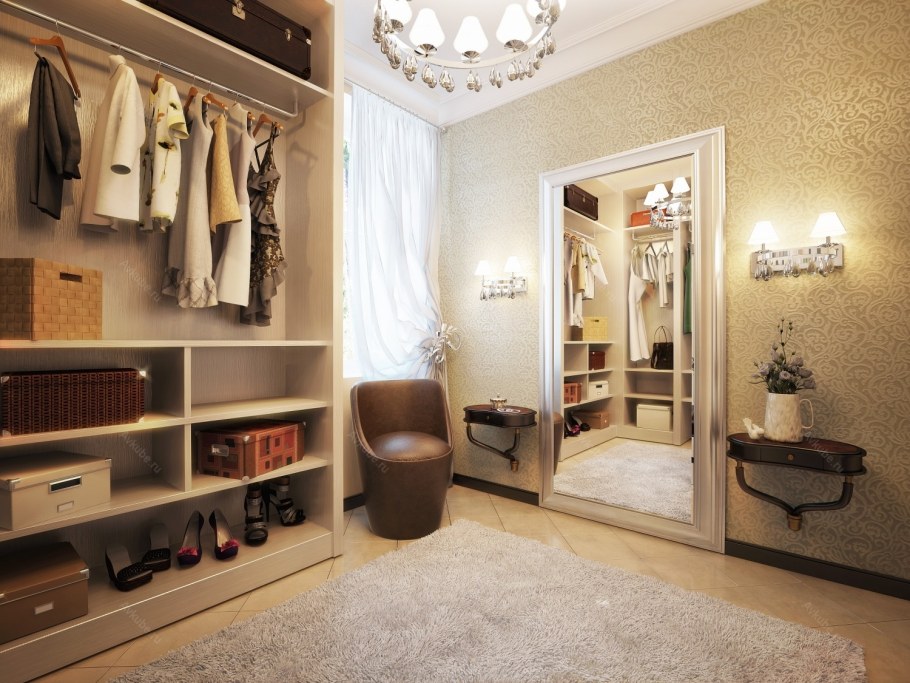 Гардеробная с зеркалом