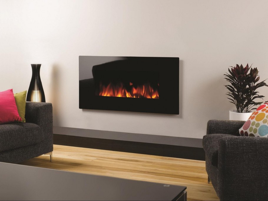 Настенный электрокамин в интерьере
