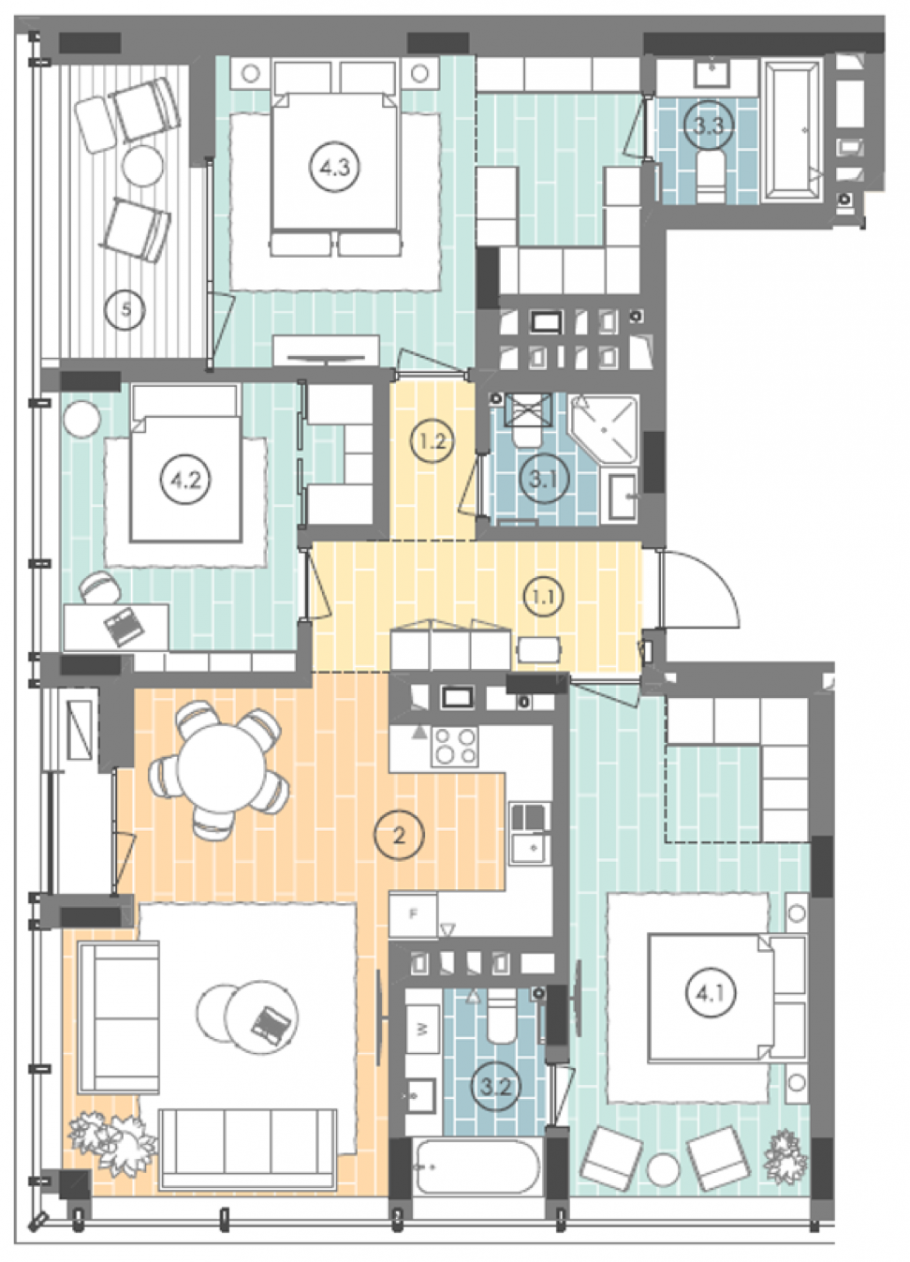 Планировка двухкомнатной квартиры