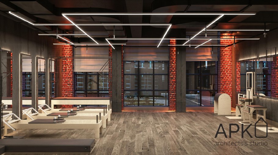 Фитнес клуб в стиле лофт