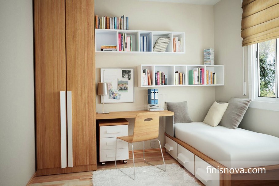 Красивая маленькая комната подростка 8 м2 после ремонта