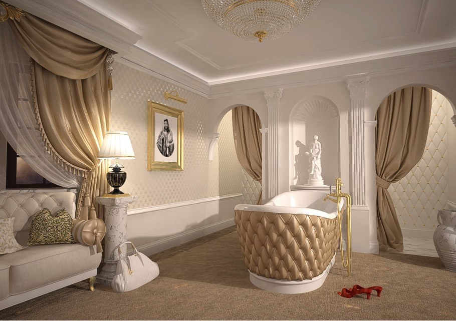 Комната с лепниной