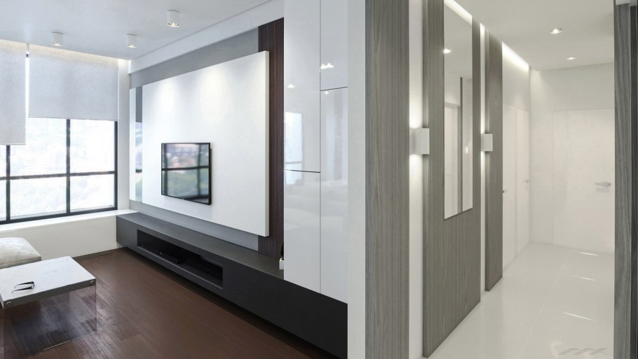 Светлый интерьер гостиной Минимализм