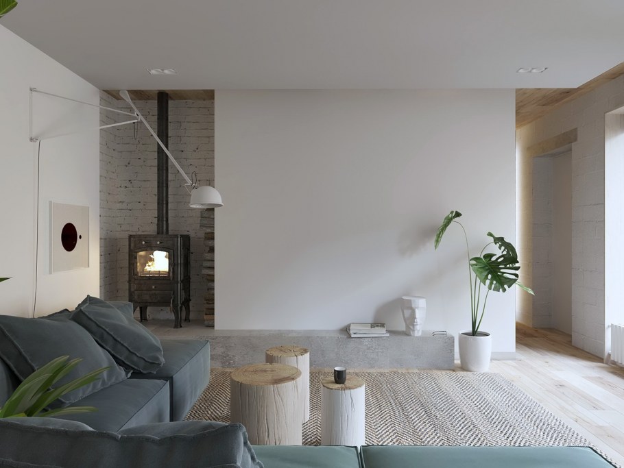 Кирпич в интерьере Минимализм