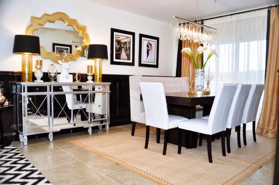 Интерьер золото черного белого декор