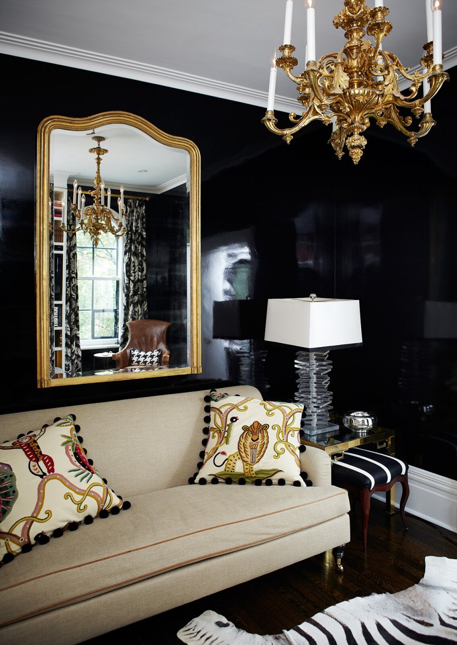 Черный и золото в интерьере