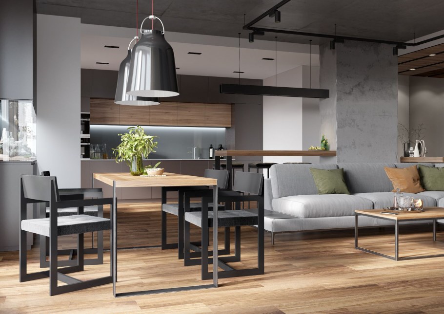 Интерьер кухни лофт Минимализм