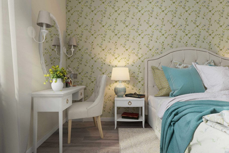 Спальня в стиле Прованс в малогабаритной комнате