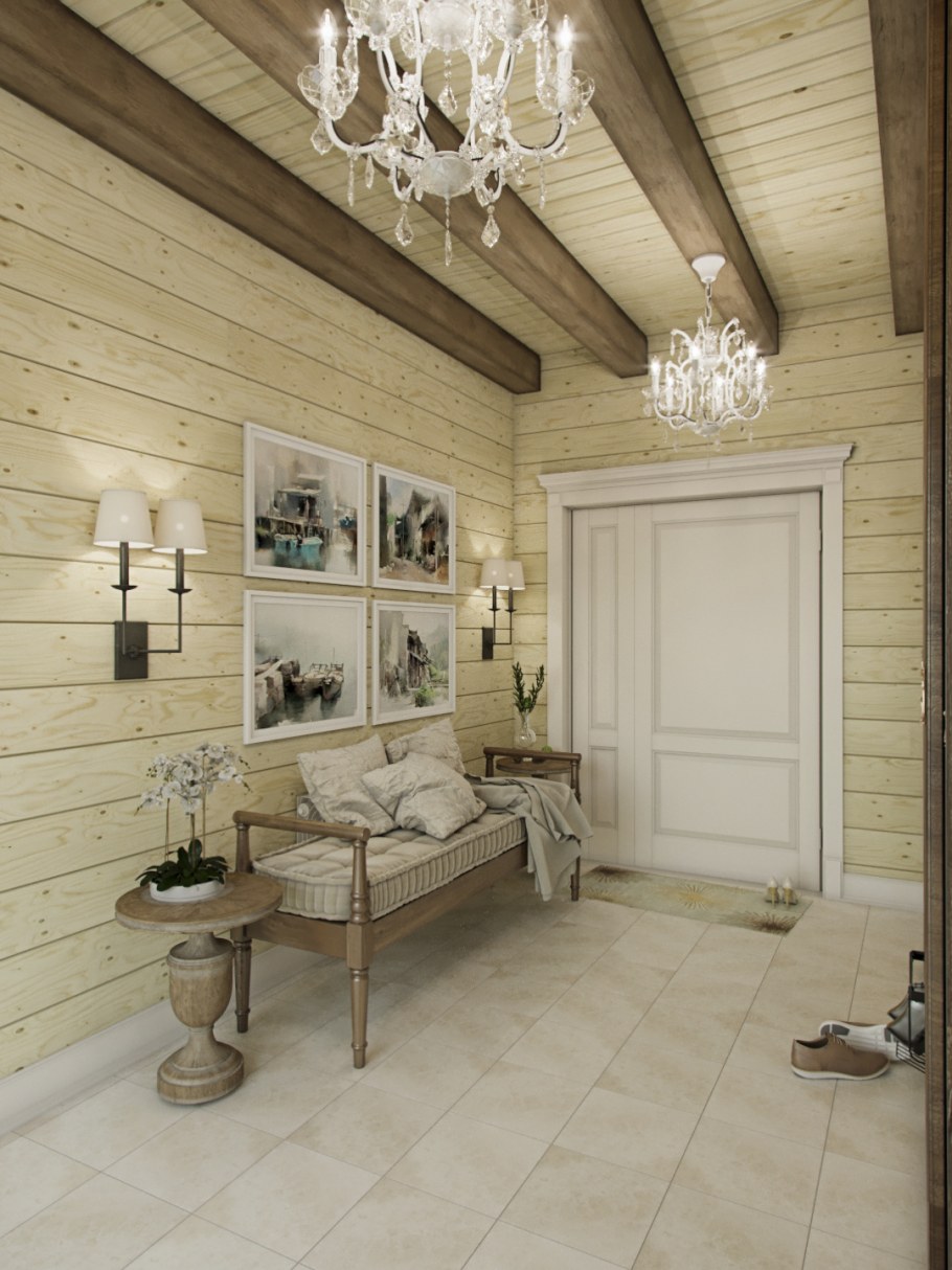 Гостиная из имитации бруса