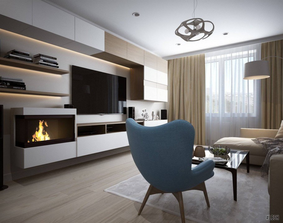 Гостиная в трехкомнатной квартире