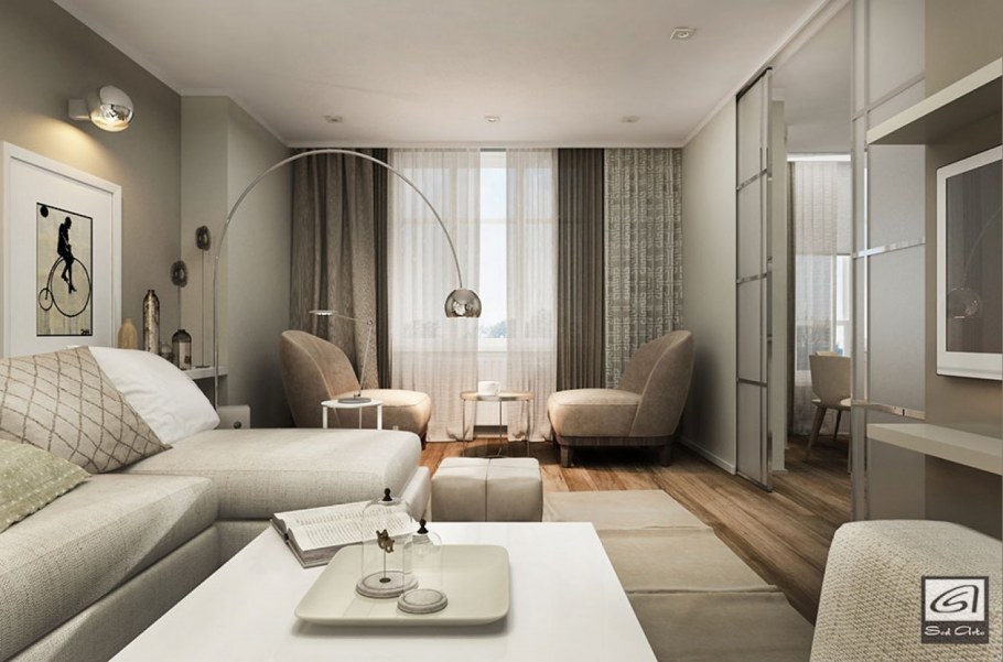 Интерьер кухни в пастельных тонах