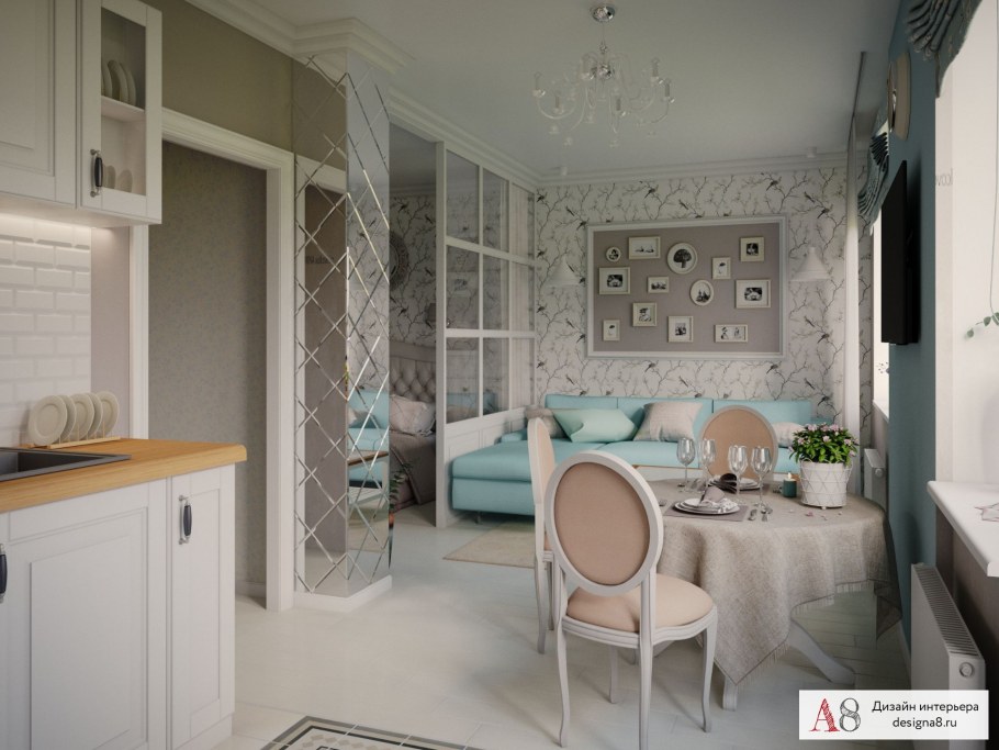 Гостиная в нежных тонах