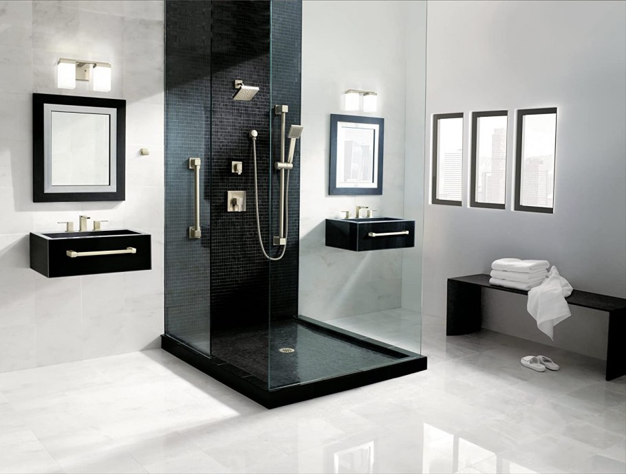 Ванная с черным душем