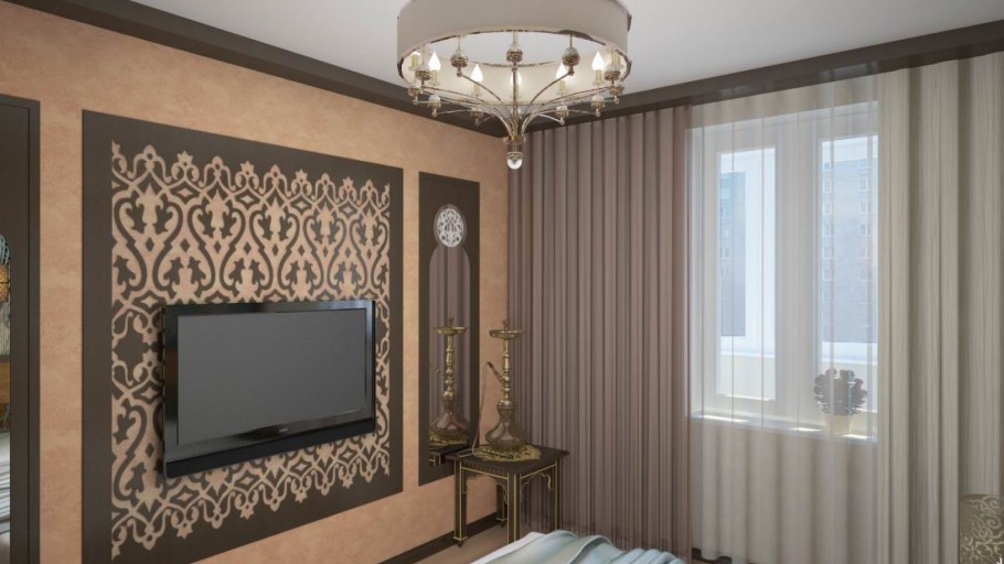 Молдинги в гостиной в хрущевке