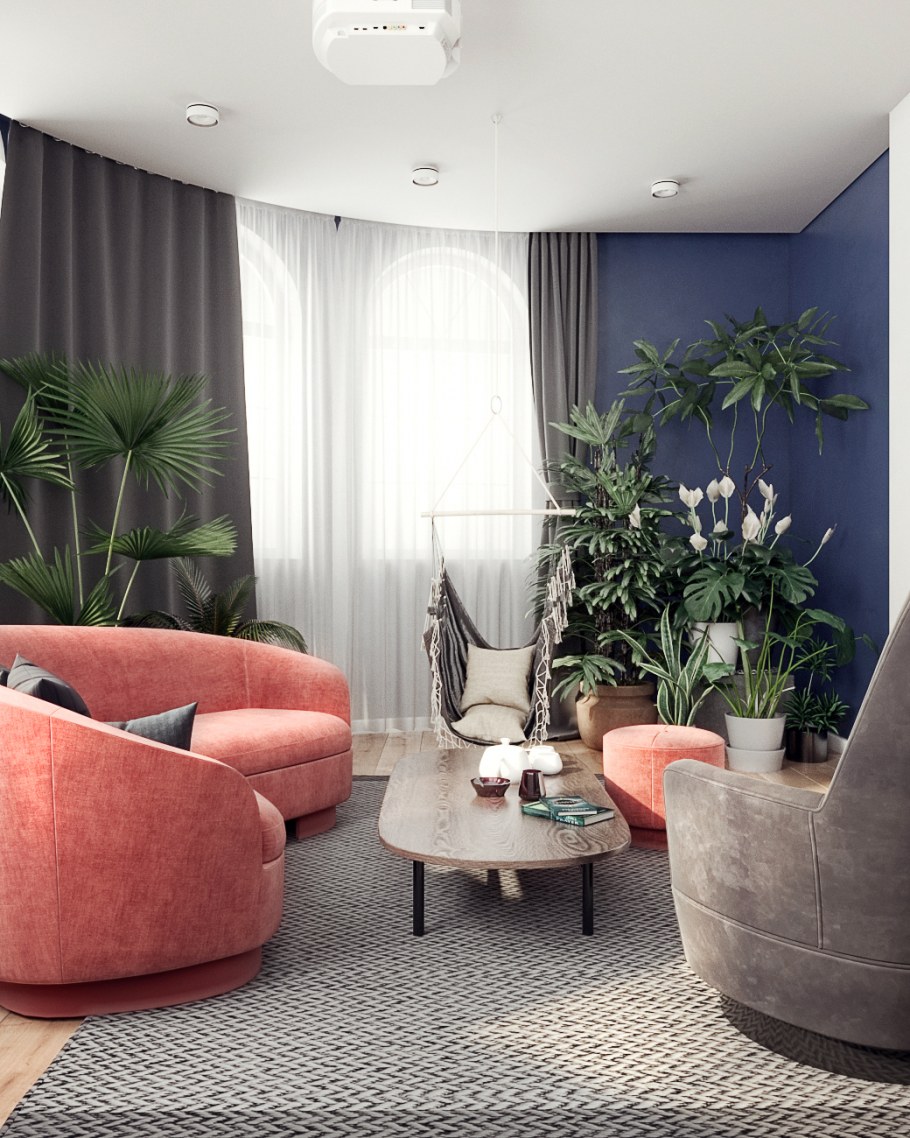 Гостиная с лаунж зоной