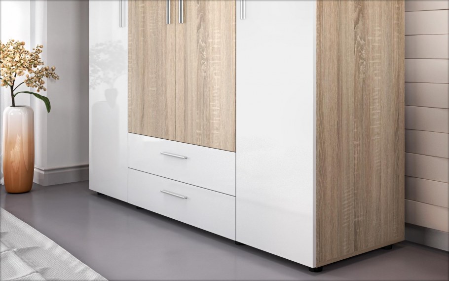 Терракотовые стены белая мебель