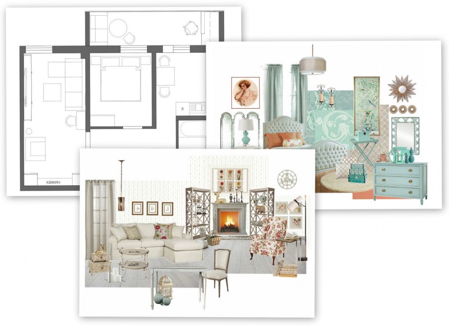 Концепт коллаж интерьера