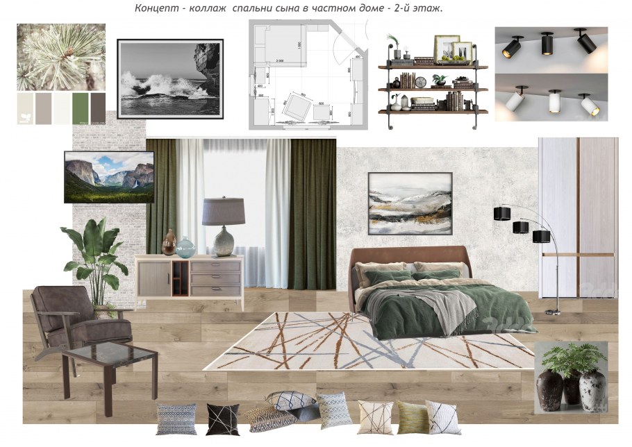 Мудборд в стиле арт деко