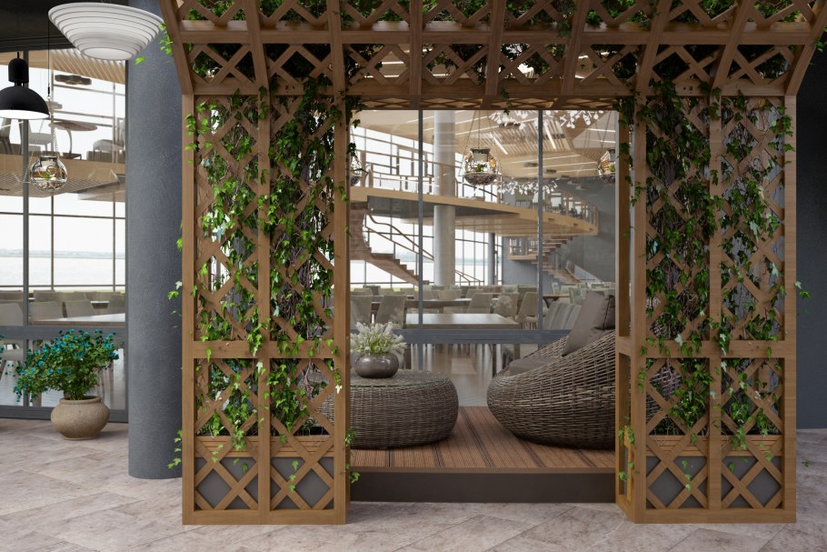 Интерьер зимнего сада в частном доме