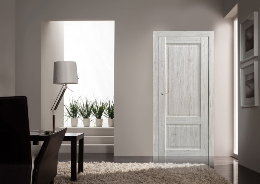 Двери серая эмаль в интерьере
