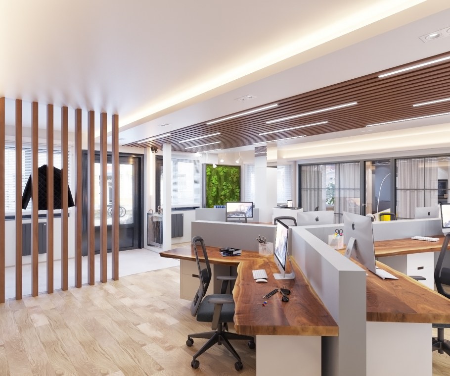 Натяжные потолки в офисных помещениях