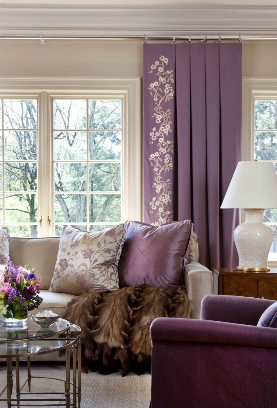 Гостиная в лавандовом цвете