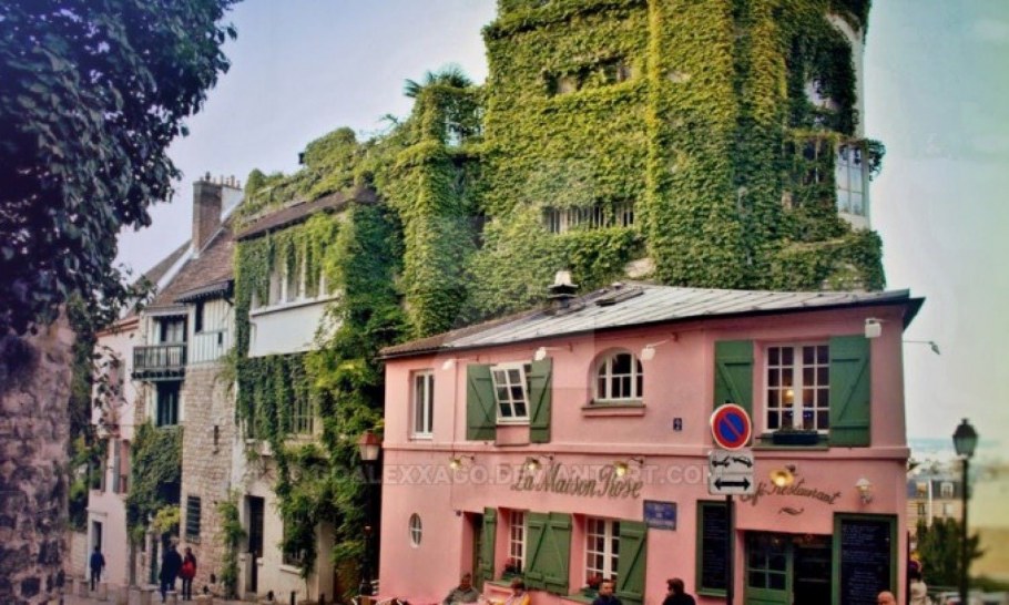 Розовый дом Париж Монмартр