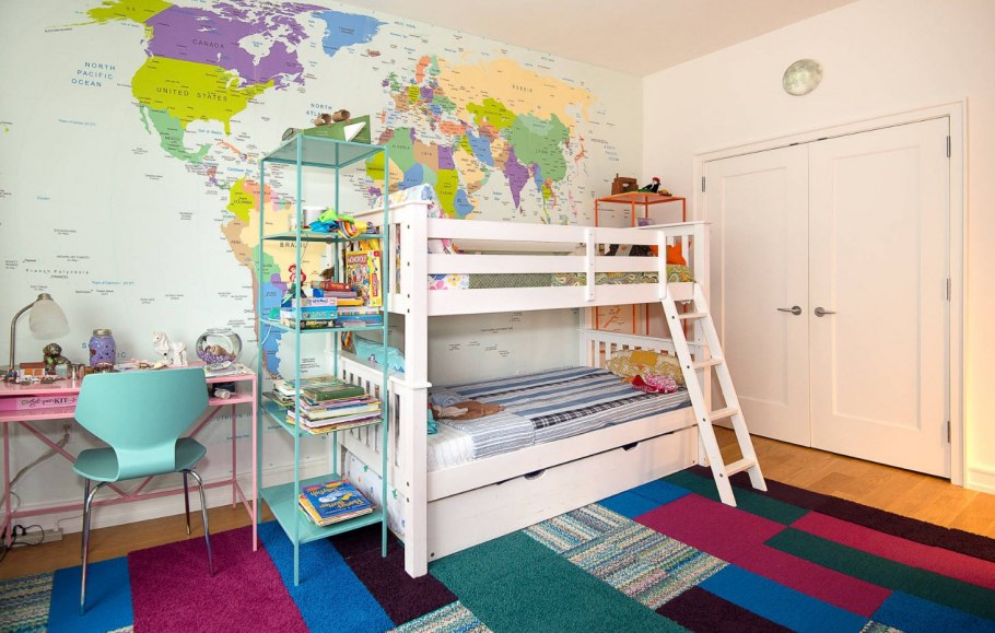 Карта в интерьере детской комнаты