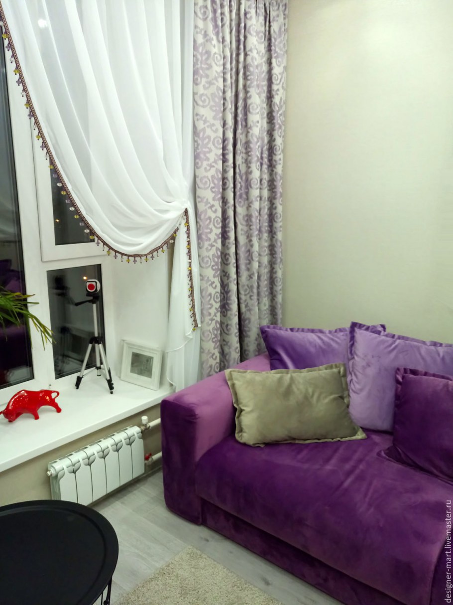 Серо розовые шторы