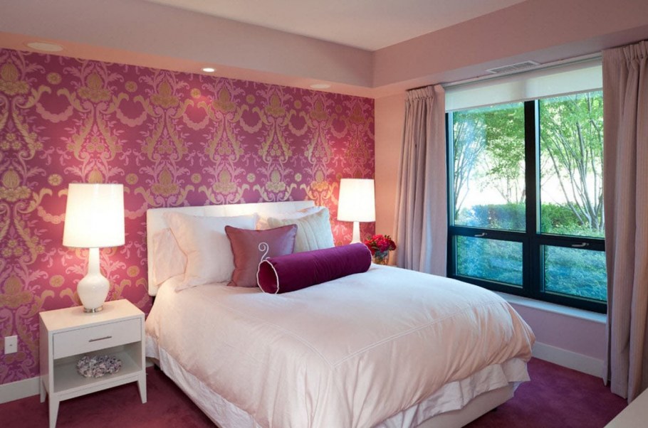 Желтый и фиолетовый в интерьере