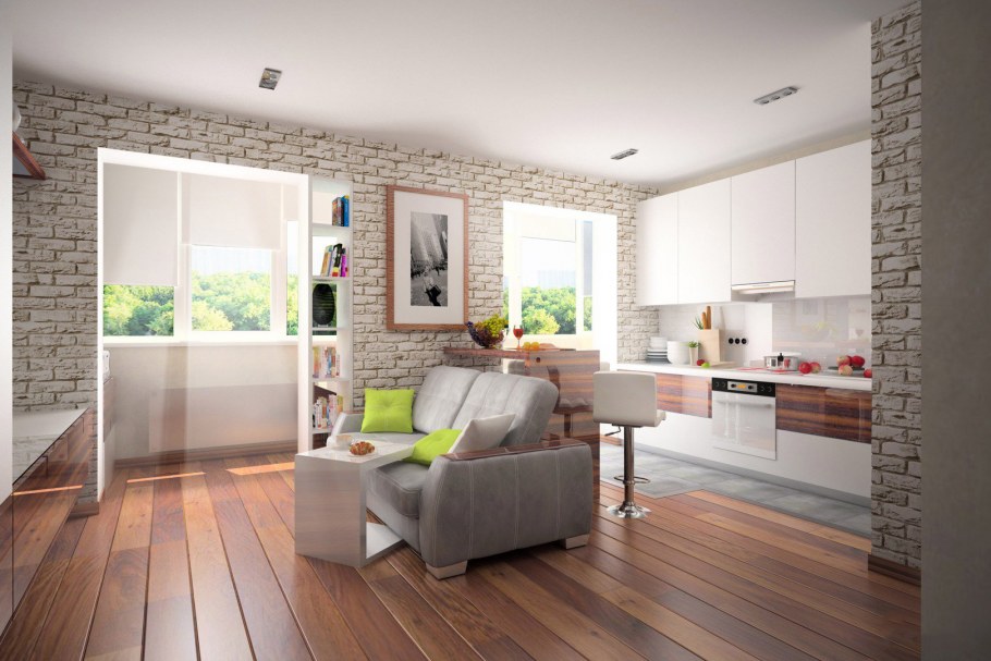 Студия 28 кв м с 2 окнами