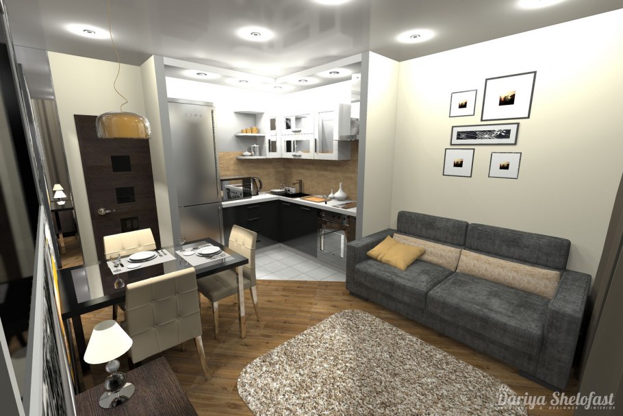 Евродвушка гостиная с островами